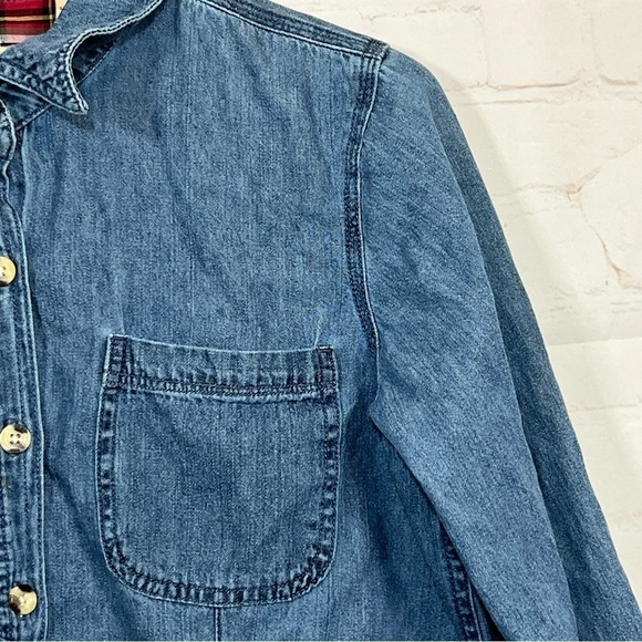 CE Schmidt Workwear Fit For Her Womens Medium Blue Denim Button Front Shirt - Picture 10 of 12